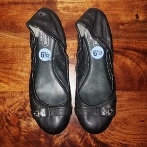 Coach Black Leather Ballet Flats Size 6.5